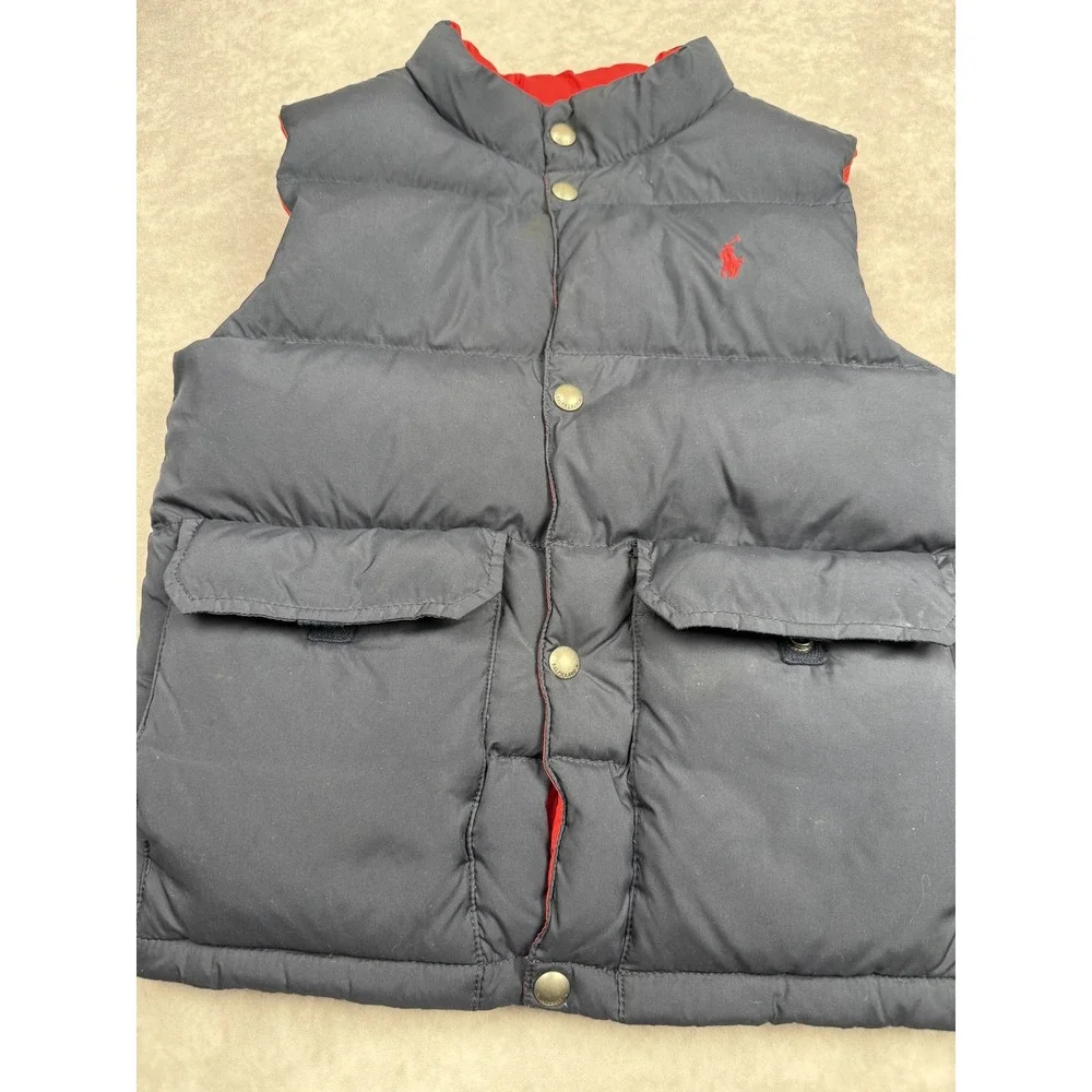 Polo Ralph‎ Lauren Puffer Vest Boys 7 Reversible Down Filled Jacket